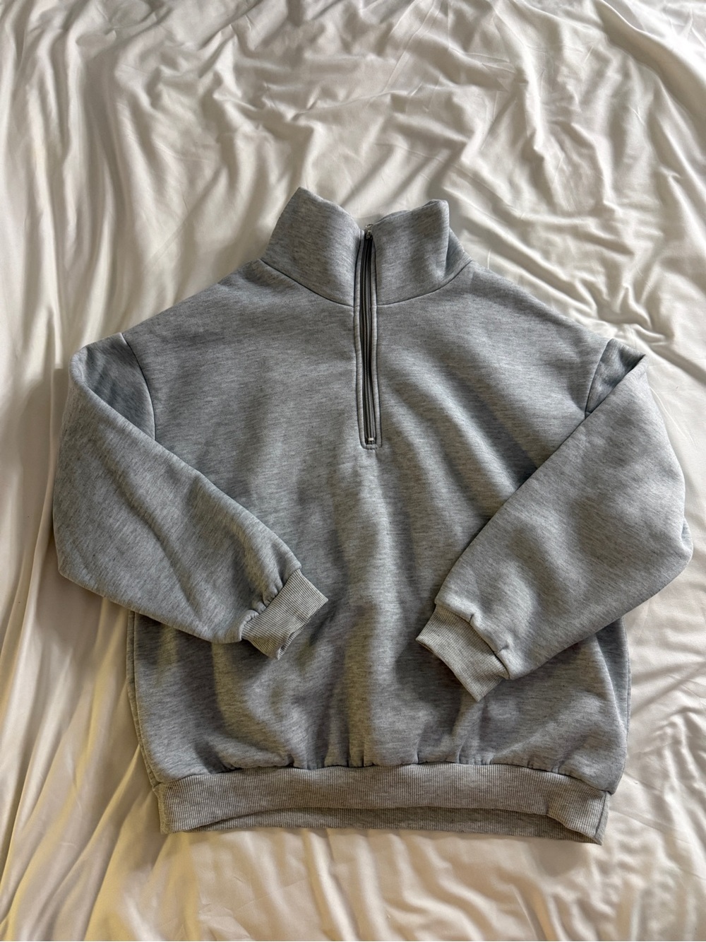 Women's Quarter Zip Pullover Sweater - Gray